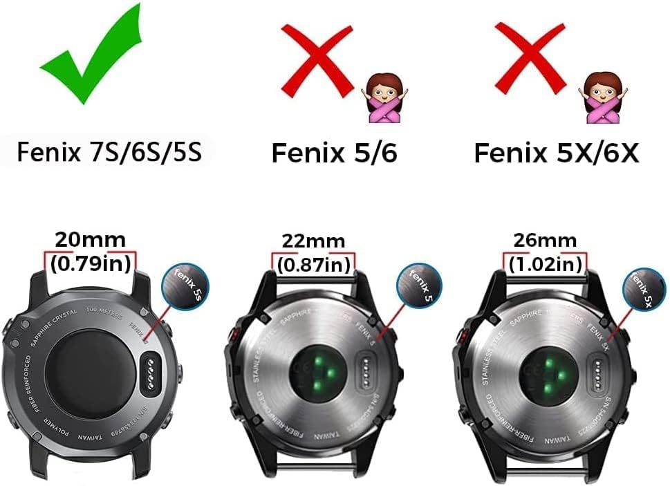 Miniatura 8 de Correa de reloj QuickFit con hebilla dorada, 0.78 pulgadas, impermeable, de liberación rápida, fácil ajuste, para Garmin Fenix 7S 6S ProZafiro,