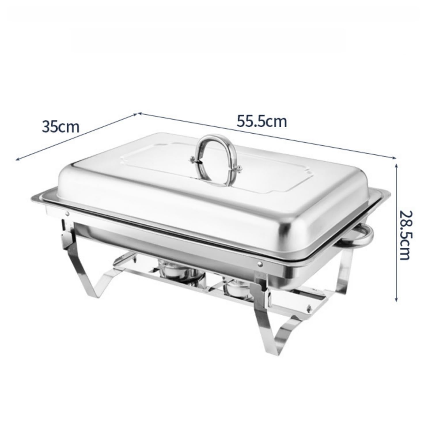 Set di Portavivande in Acciaio Inossidabile, Scaldavivande da 9L a 3 Scomparti con Coperchio e Manici, per Buffet, Catering, Matrimoni e Banchetti