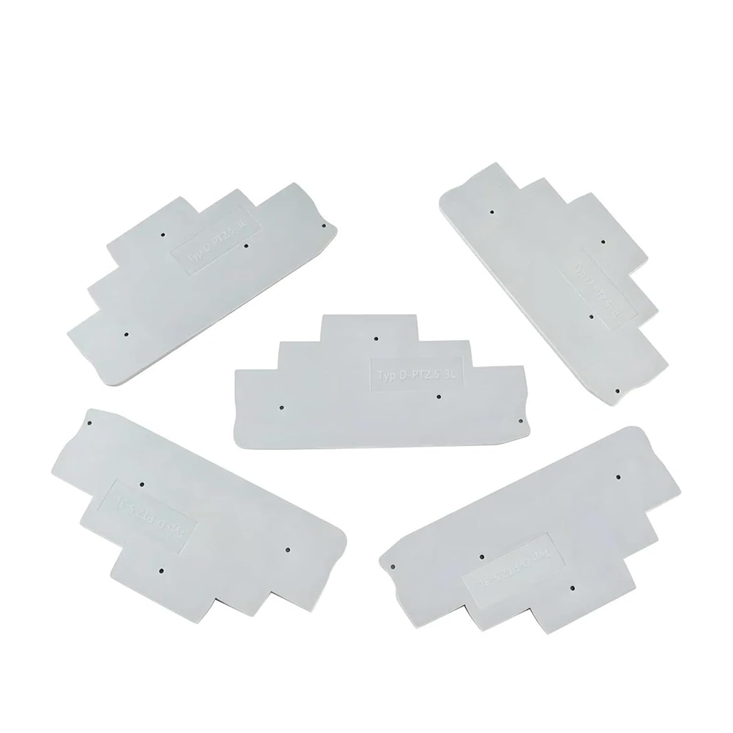 50 pcs D-PT2.5-3L end Cover Plates, Suitable for PT2.5-3L PT Series DIN Rail Terminal Block end Covers