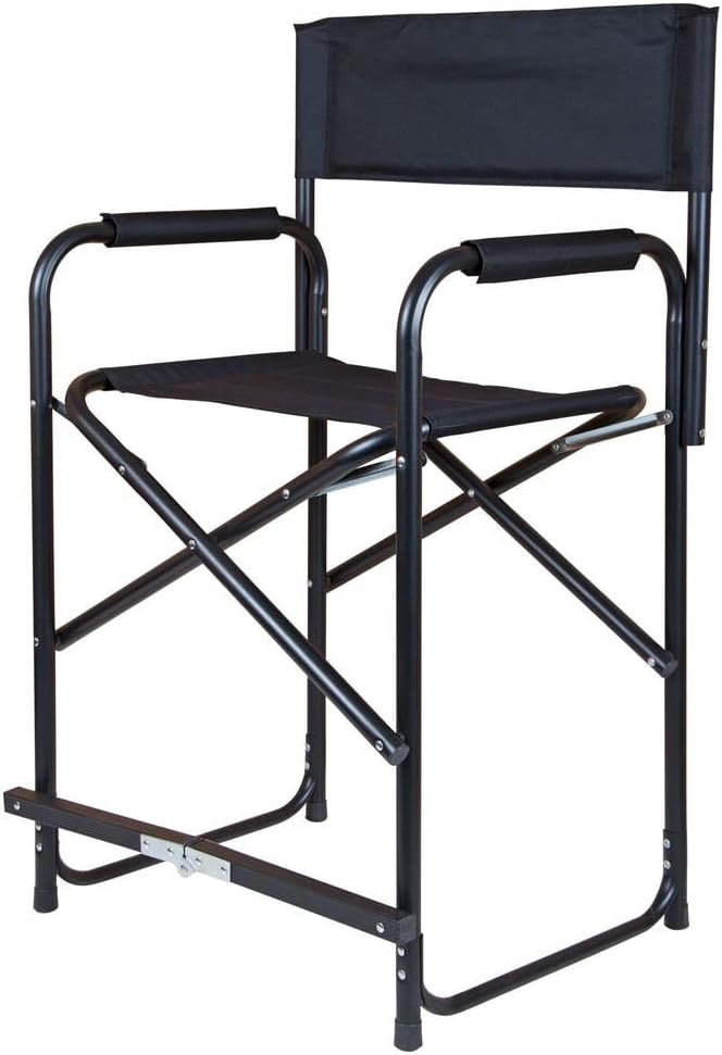 Dura-Tech Tall Folding Director's Chair | Sit Taller & Comfortably | Lightweight & Foldable | Sturdy 1" Aluminum Frame | Ideal for Awards | 250lb Weight Capacity