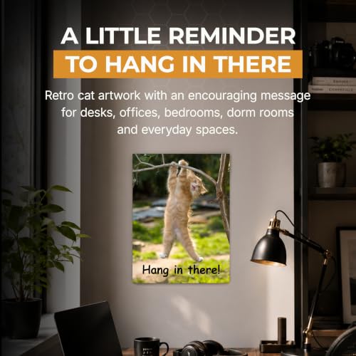 HoneyKICK Hang in There Cat Poster, Funny Motivational Wall Art, 11x14 by HoneyKICK - Used condition - Image 6