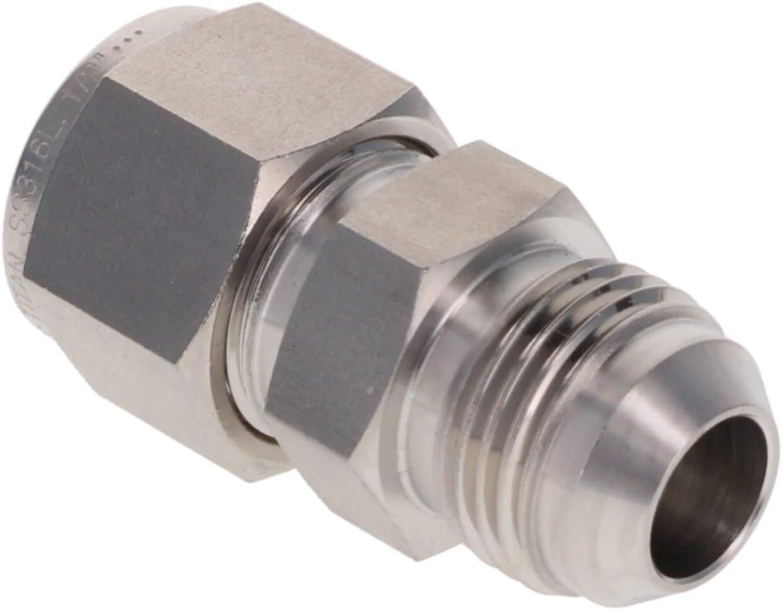 HYDRAULICS DIRECT UA-06-06 - 3/8" Tube x 3/8" AN/JIC Flare Male Connector - Stainless Steel | Tube Fittings