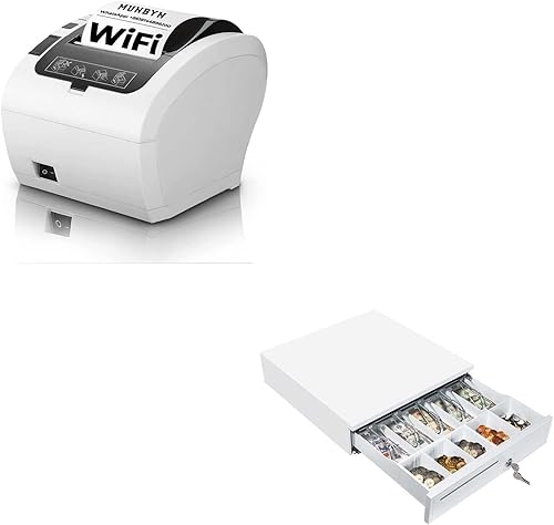 MUNBYN Impresora térmica de recibos P047 WiFi, 3.150 in, USB/LAN/RS232, Windows/Mac/Linux, compatible con cuadrados, certificado Energy Star, caja