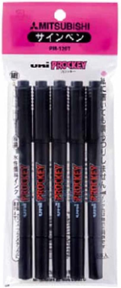 三菱鉛筆 Mitsubishi Pencil, Proky Twin, Extra Fine Point PM120T5P.24, Black, 5 Pens