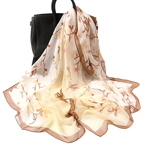 FAIRYGATE Foulard Soie Femme Multi Motifs pour Femmes Accessoires Élégants Châles Grosse Echarpe Femme Pashmina Châles, 39019