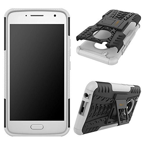 Image of Heartly Back Case Cover Compatible with Motorola Moto G5 (5.0 inch inch) - Kickstand Rugged Shockproof Tough Hybrid Armor Dual Layer Bumper - Best White