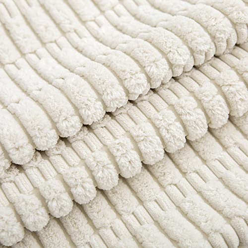 Qidordour Throw Pillow Covers, 18X18 Inch, Pack Of 2 Couch Pillows Cover, Soft Corduroy Decorative Pillow Covers, Square Pillowcase For Bed Sofa Chair Car Bedroom Home Boho Farmhouse Decor, Cream #TOP3