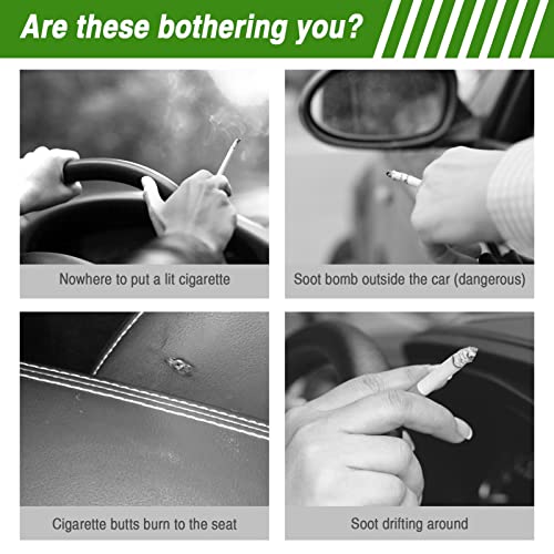 Ashtray Portable Car Ashtray, Globalstore Smokeless Ashtray With Lid, Mini Car Trash Can Cigar Ashtray With Led Light Cylinder Cup Holder Ashtray For Car Cute Ashtray Windproof For Outdoor Travel Home #TOP2