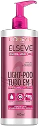 Creme de Limpeza Light Poo Elseve Quera Liso Elseve L'Oréal Paris 400 ml, L'Oréal Paris