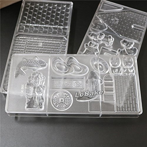 (3Pcs/Set) Unique 3 In 1 House Shape With Chinese Words Jin Yu Man Tang Pc Chocolate Cake Mold For Diy Bakery Accessories #TOP4