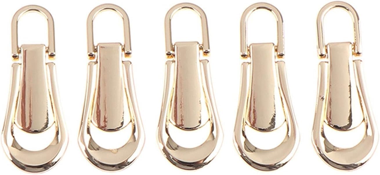 Zipper Pull, 3# 5# 5PCS Metal Zipper Puller Detachable Repair Kits DIY Handmade Quilting Clothing Bags(GD5)