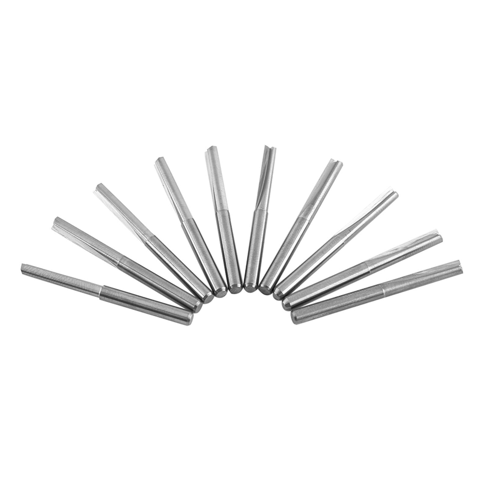 Frez CNC 10 szt. 3,175 Mm Narzędzia do Frezowania Trzpieniowego z Podwójnym Rowkiem do Grawerowania Drewna Płyta Wiórowa MDF