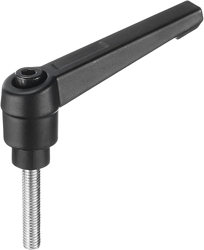 Miniatura 190 de uxcell Palanca de sujeción ajustable M8 x 1.181 in métrica 304 acero inoxidable macho roscado perillas de mano con botón de trinquete giratorio
