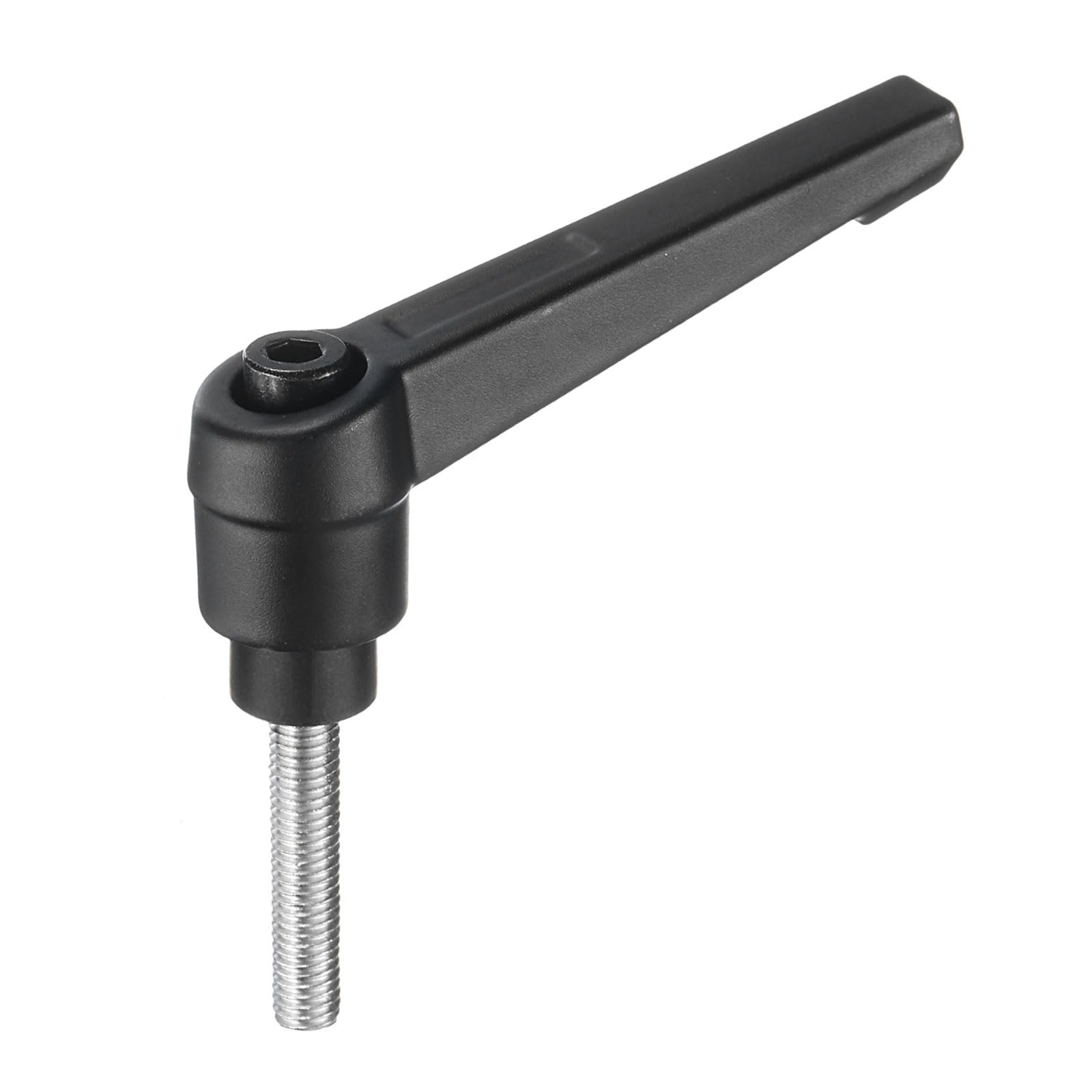 uxcell Adjustable Clamping Lever Handle M5 x 25mm Metric 304 Stainless Steel Male Threaded Stud Hand Knobs Push Button Ratchet Rotating Screw Handles Bolts with Locking Lever Black
