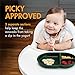 Boon CHOW Silicone Plate Set - 3 Unbreakable Divided Toddler Plates - Baby Plates for 6 Months and Up - Baby Led Weaning Supplies - Mint Multicolor