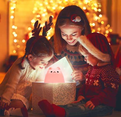 Litake Kitty Night Light, Rechargeable Silicone Cute Cat Night Light For Kids Baby Children, 7-Color Changing Led Cat Lamp Nursery Nightlights For Kids Bedroom (Celebrity Cat) #TOP3