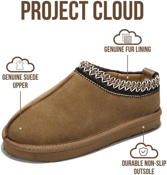 Project Cloud 100% Genuine Leather & Australian Shearling Slippers for Kids - Memory Foam Fuzzy & Non-Slip Fluffy Slippers Girls Footwear & Boys Footwear, Kids Unisex Shoes - Image 3