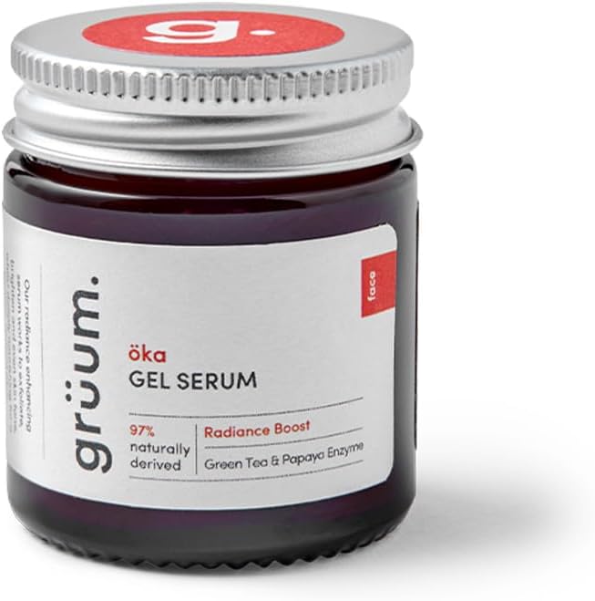 grüum Radiance Boost Skin Gel Serum 30ml – Vitamin C Serum for Face Dark Spot Correcting Glow Serums – Face Serums for women with Green Tea, Papaya & Hyaluronic Acid