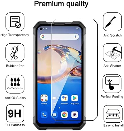 Unihertz Tank 4G 6.81" Schwarz Weich TPU Hülle + 3 Stück 9H Gehärtetes Glasfolie Schutz