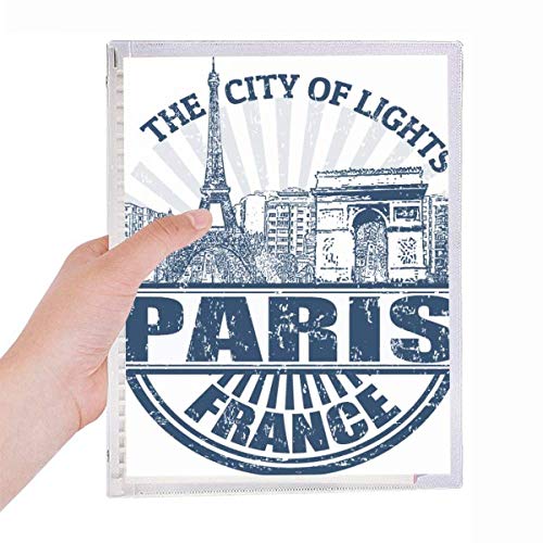 Cahier à spirales rechargeable et réutilisable avec couverture Tour Eiffel