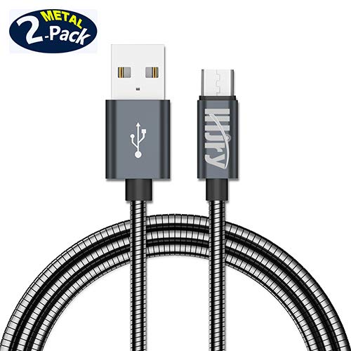Lhjry Micro Usb Charger Cable, [6.6Ft 2 Pack] Metal Braided Fast Sync&Charging Cord For Android, Samsung, Htc, Lg, Motorola, Xbox One, Ps 4, Sony, And More Micro Usb Device (Black) #TOP7