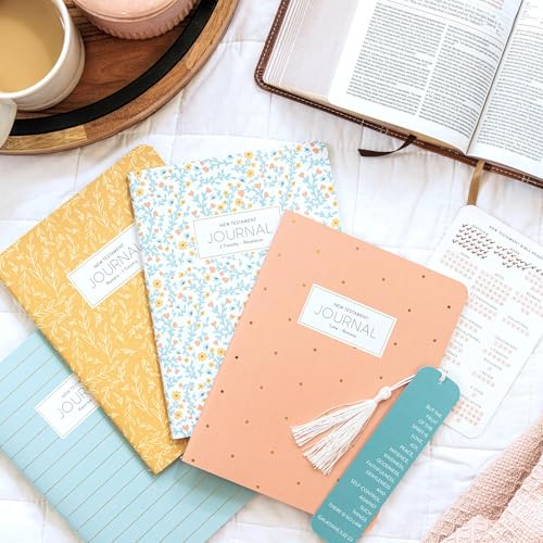Journal biblique du Nouveau Testament – (lot de 4) | 15,2 x 20,3 cm | 72 pages | Liste de contrôle de lecture de la Bible | Marque-page imprimé avec Galates | Carnet d'Écritures | Journal inspirant | – vue 2