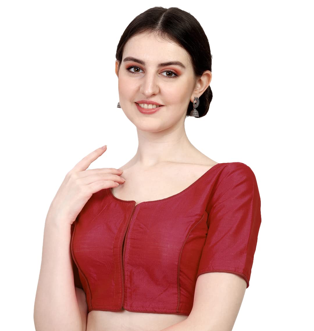Women's Soft Silk Multicolor 3/4 Sleeves Readymade Saree Blouse-image-48