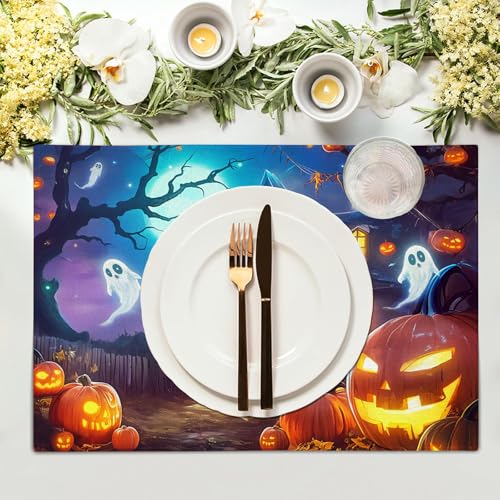 Set de table Halloween résistant aux taches pour simplifier le nettoyage du repas
