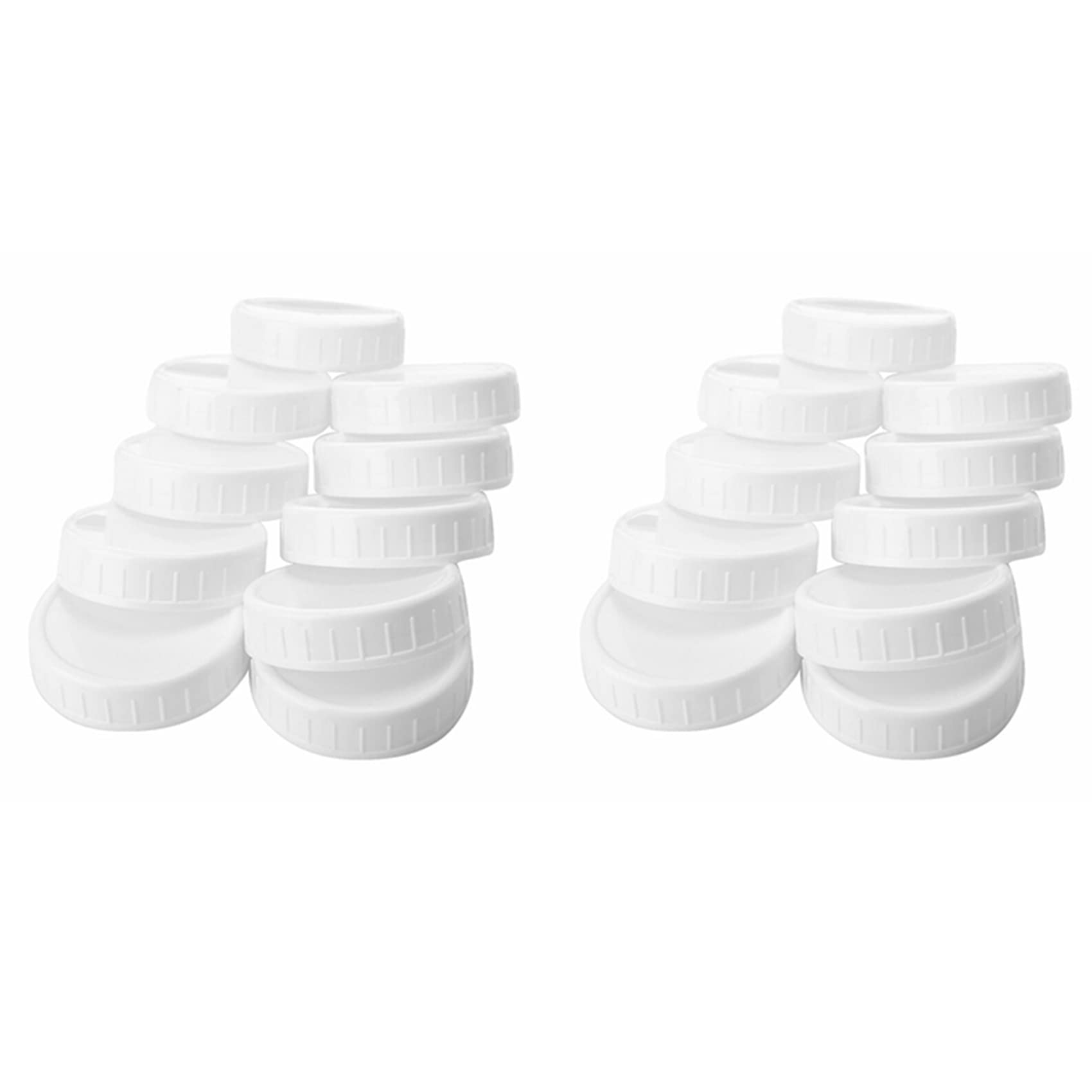 Hndhbfgrt 20Pcs Plastic Storage Caps Lids Ribbed for 70mm Standard Regular Mouth Jar Bottle