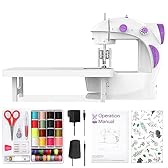 Mini Sewing Machine for Beginners, Electric Sewing Machines with 42PCS Sewing Tools and Extension Table, Gift for Kids
