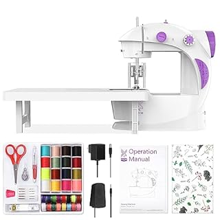 Mini Sewing Machine for Beginners, Electric Sewing Machines with 42PCS Sewing Tools and Extension Table, Gift for Kids