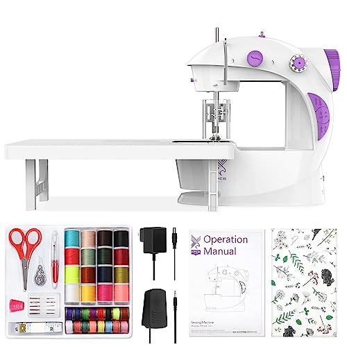 Mini Sewing Machine for Beginners Electric Sewing Machines with 42PCS Sewing Tools and Extension Table Gift for Kids