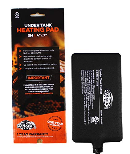 Pangea Reptile Heat Mat (Small, 4X7, 1-5 Gal), Black (Uth4X7) #TOP3