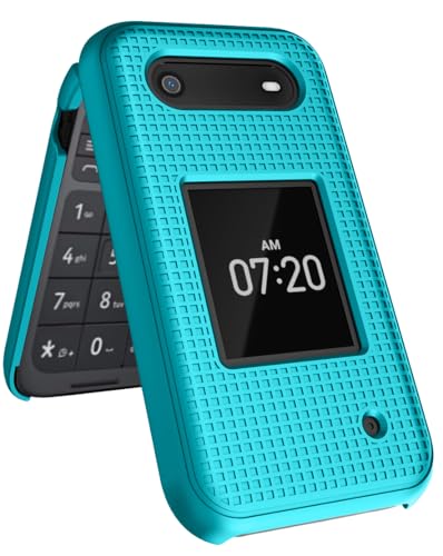 Image of Nakedcellphone Plastic Case for Nokia 2760 2780 Flip Phone, Slim Hard Shell Protector Cover with Grid Texture for Tracfone N139DL, TA-1398, TA-1451, TA-1420 - Teal Aqua Mint | Protective Hard Shell Cover, Satisfying Texture, Matte, For N139DL, TA-1398, TA-1451, TA-1420