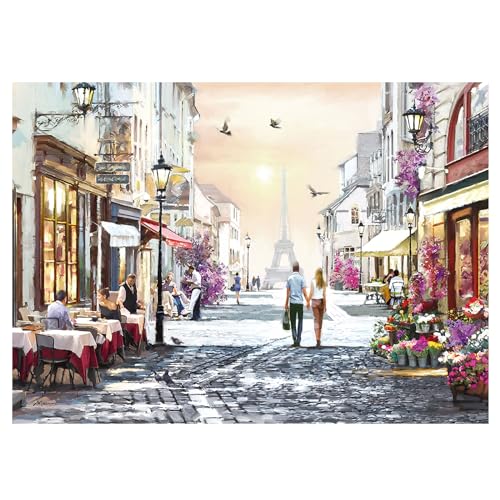CHengQiSM 1000ピース ジグソーパズル ロマンチックパリ パズル 1000 ストリートビュー 風景 パズル 絵画 生活 おしゃれ インテリア プレゼント Paris(70x50cm)