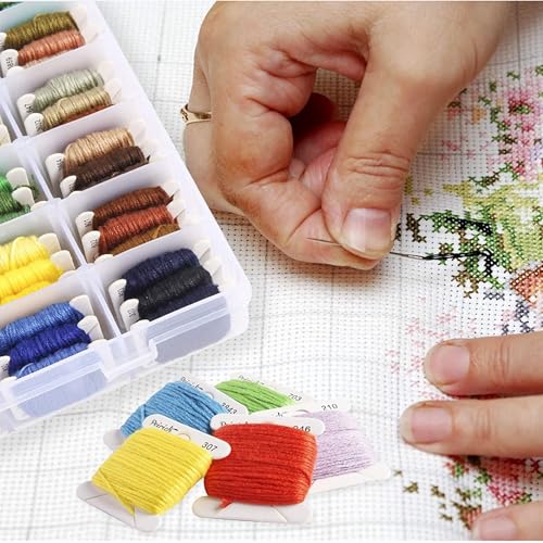 XMZCOLA Embroidery kit for Beginners Adults,1200 Pcs + Friendship Bracelet String Kits with Storage Box,95 Colors Embroidery Thread and 1000 Crafts Beads,Embroidery Floss and Accessories by XMZCOLA - Used condition - Image 4