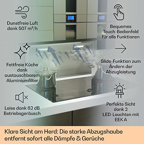 Klarstein Downdraft Dunstabzugshaube – Versenkbare Tischhaube