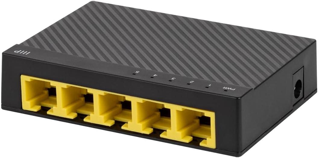 Monoprice 5-Port 10/100/1000Mbps Gigabit Ethernet Unmanaged Desktop Switch, IEEE 802.3ab, Cat5e, Plug and Play, Fanless Design, for Gaming and Streaming