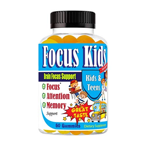 Focus Kids Focus Memory & Concentration Brain Gummies for Focus for Kids and Teens, Focus Vitamins Kids Brain Supplement DHA Omega 3 6 9 School Study Task Booster Formula