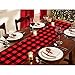 OurWarm Cotton Burlap Buffalo Plaid Table Runner, Christmas Reversible Red and Black Checkered Table Runners for Holiday Christmas Table Decorations, 14 x 72 Inch
