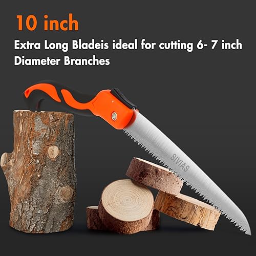 Premium Folding Saw, Heavy Duty 10 Inch SK-5 Steel Blade Hand Saw for Wood, Camping, Pruning. Camping Saw Pruning Saw for Tree Cutting