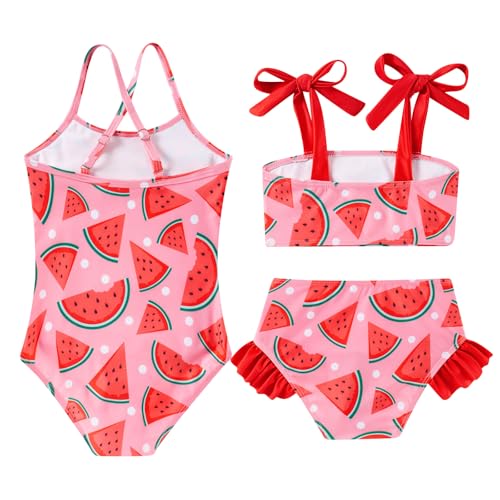 Image of Girls Swimsuit One-piece Bikini Set Two Sets Matching Bathing Suits 2-6T Adjustable Strap Summer Beach