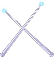 Vista 10 de Gejoy Varita mágica de 2 piezas para niños con luces de sonido, bruja maga, hada, cosplay, juguete, Halloween, cumpleaños, regalo (azul)