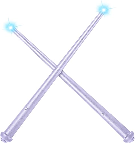 Miniatura 9 de Gejoy 2 piezas de varita iluminada, varita mágica de mago, varita de bruja de princesa, hada, juguete de sonido, accesorios de cosplay para niños