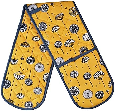 Double Oven Gloves Kitchen Cooking Baking Oven BBQ Pans Potholder Mitts Mitten- Retro Meadow 100% Cotton Double Oven Gloves heat resistant UK