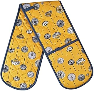Double Oven Gloves Kitchen Cooking Baking Oven BBQ Pans Potholder Mitts Mitten- Retro Meadow 100% Cotton Double Oven Gloves heat resistant UK