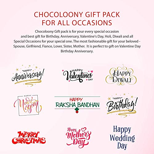 Image of Chocoloony Chocolate Gift Pack with 30pcs Milk Chocolate (180gm) for Gift Sister, Wife and Girlfriend