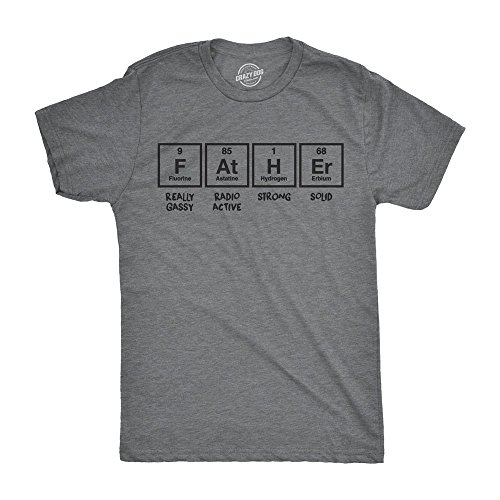 Mens Father Periodic Table T Shirt Funny Nerdy Science Dad Tee for Guys Funny T Shirts Dad Joke Apparel for Men Cool Science Short Sleeve Novelty Tees for Dark Grey XL