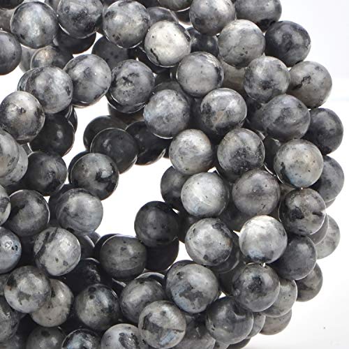 Image of 100Pcs Natural Crystal Beads Stone Gemstone Round Loose Energy Healing Beads with Free Crystal Stretch Cord for Jewelry Making (Larvikite Labradorite, 6MM)