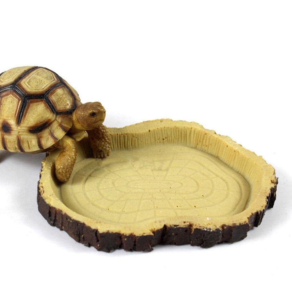 MERISHOPP Reptile Feeding Bowl Food Water Resin Dish Pet Vivarium Tortoise Gecko Snake-picture-16